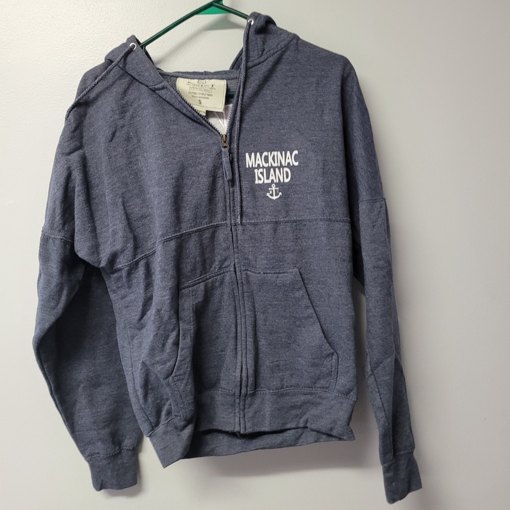 Exist‎ Mackinac Island Full Zip Hoodie Heather Blue Small Souvenir Sweatshirt